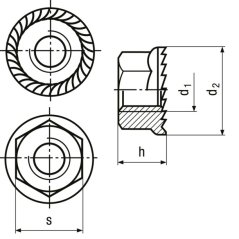 matice s přírubou ocel tř.8 GE