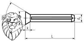 hřeb rýhovaný ocel - průměr: 2 mm, délka: 4 mm