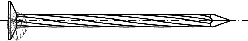hřebík kroucený ocel bezPÚ - průměr: 3.6 mm, délka: 90 mm