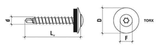 šroub farmářský torx ocel RAL 8004