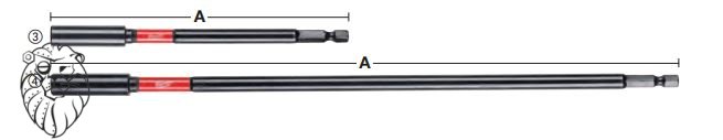 držák bitů Milwaukee - rozměr: 152mm